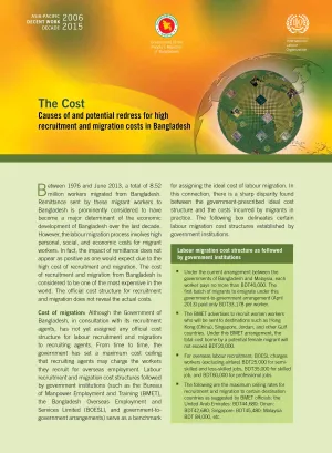 Cover of the Bangladesh publication on the high recruitment and migration costs