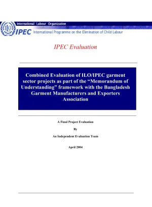 Cover of the combined IPEC evaluation of Bangladesh garment sector projects' report