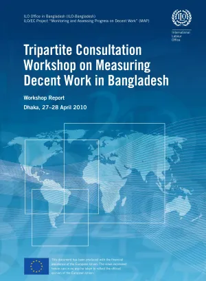 Cover of the report on indicators for measuring decent work in Bangladesh