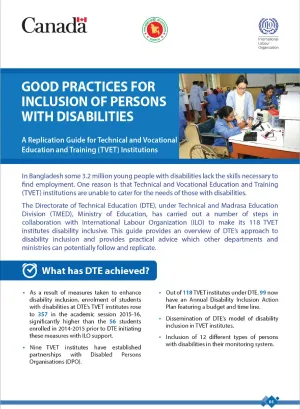 Cover page of the Bangladesh good practices for disability inclusion