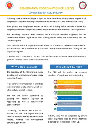 Image of the Bangladesh remediation coordination cell fact sheet