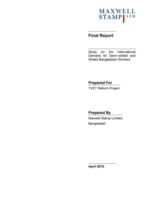 Cover page of the report on the international demand for skilled and semi-skilled workers from Bangladesh