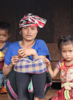 A rural family in Sekong Province, Lao People's Democratic Republic
