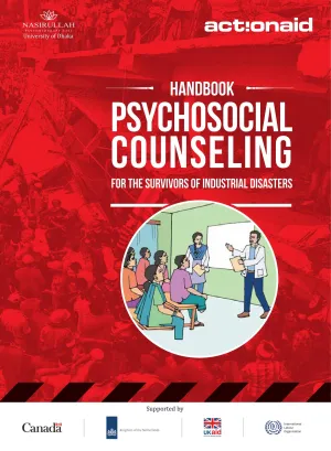 Cover of the ILO-actionaid post-Rana psycho-counselling handbook