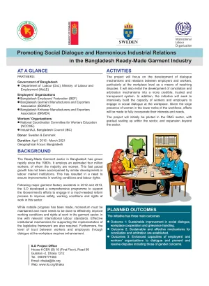 Image of the Bangladesh social dialogue fact sheet