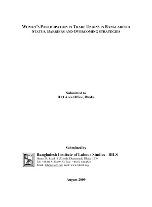 Cover image of the report on women's participation in trade unions in Bangladesh