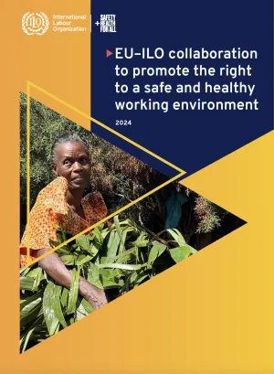 Factsheet cover on EU-ILO collaboration on safe and healthy work environment