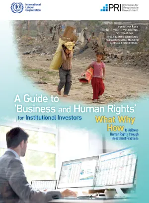 Cover page of brochure: A Guide to ‘Business and Human Rights’ for Institutional Investors