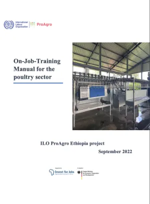 Cover of ProAgro Ethiopia On the job training manual for the poultry sector