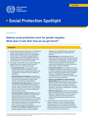 Making social protection work for gender equality