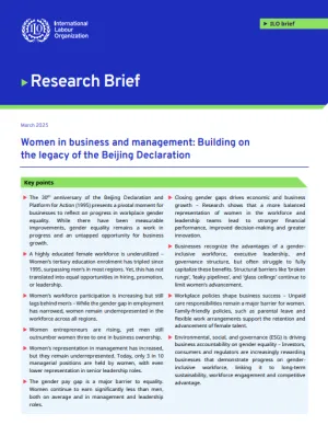 Women in business and management: Building on the legacy of the Beijing Declaration