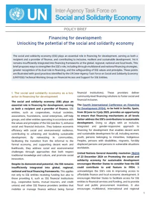 Financing for development: Unlocking the potential of the social and solidarity economy