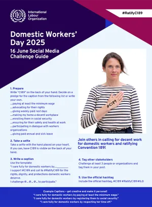 Image cover for the English Social Media Challenge Guide for Domestic Workers Day 16 June 2025