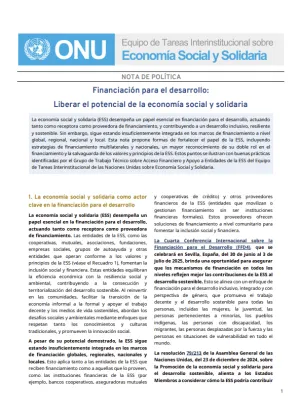 Financiación para el desarrollo: Liberar el potencial de la economía social y solidaria