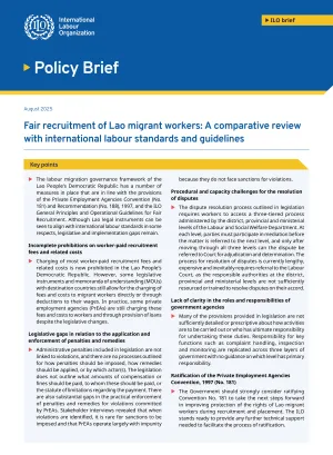 Cover: Fair recruitment of Lao migrant workers: A comparative review with international labour standards and guidelines