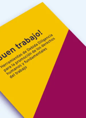 Tapa publicación . ¡Buen  trabajo! Herramientas de Debida Diligencia para la promoción de los derechos humanos y fundamentales del trabajo