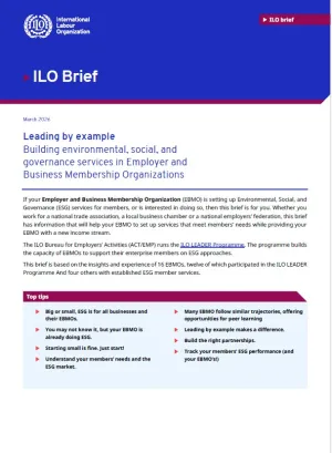 Leading by example Building environmental, social, and governance services in Employer and Business Membership Organizations