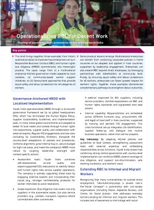 Operationalizing RBC for Decent Work