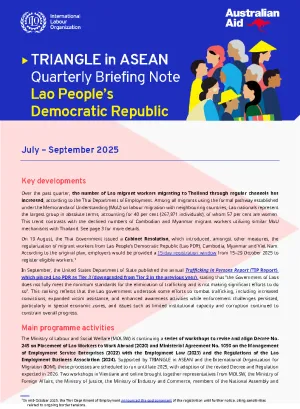 TRIANGLE in ASEAN Quarterly Briefing Note: Lao People's Democratic Republic
