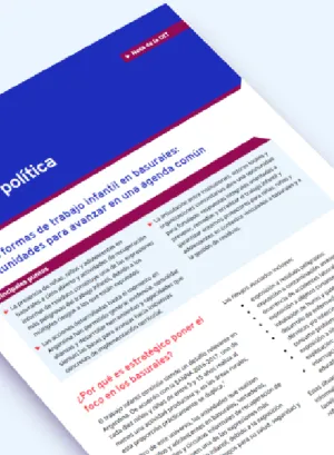 Tapa nota de politica Peores formas de trabajo infantil en basurales: oportunidades para avanzar en una agenda común 