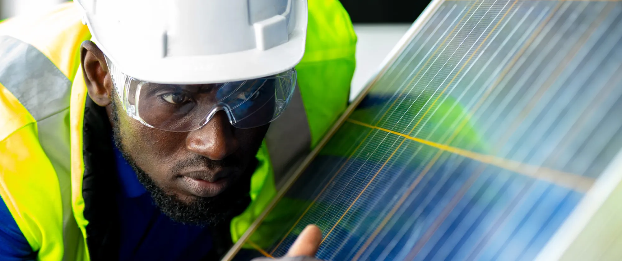 A maintenance engineer, Solar energy systems engineer perform analysis solar panels