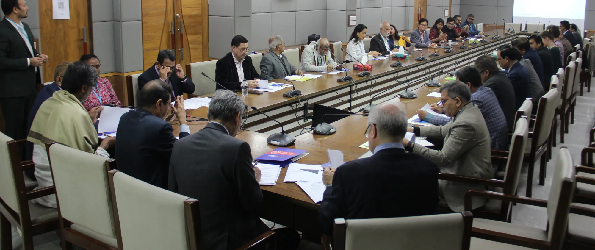 Members of the Bangladesh decent work steering committee at their first meeting for 2024 at the ILO offices in Dhaka