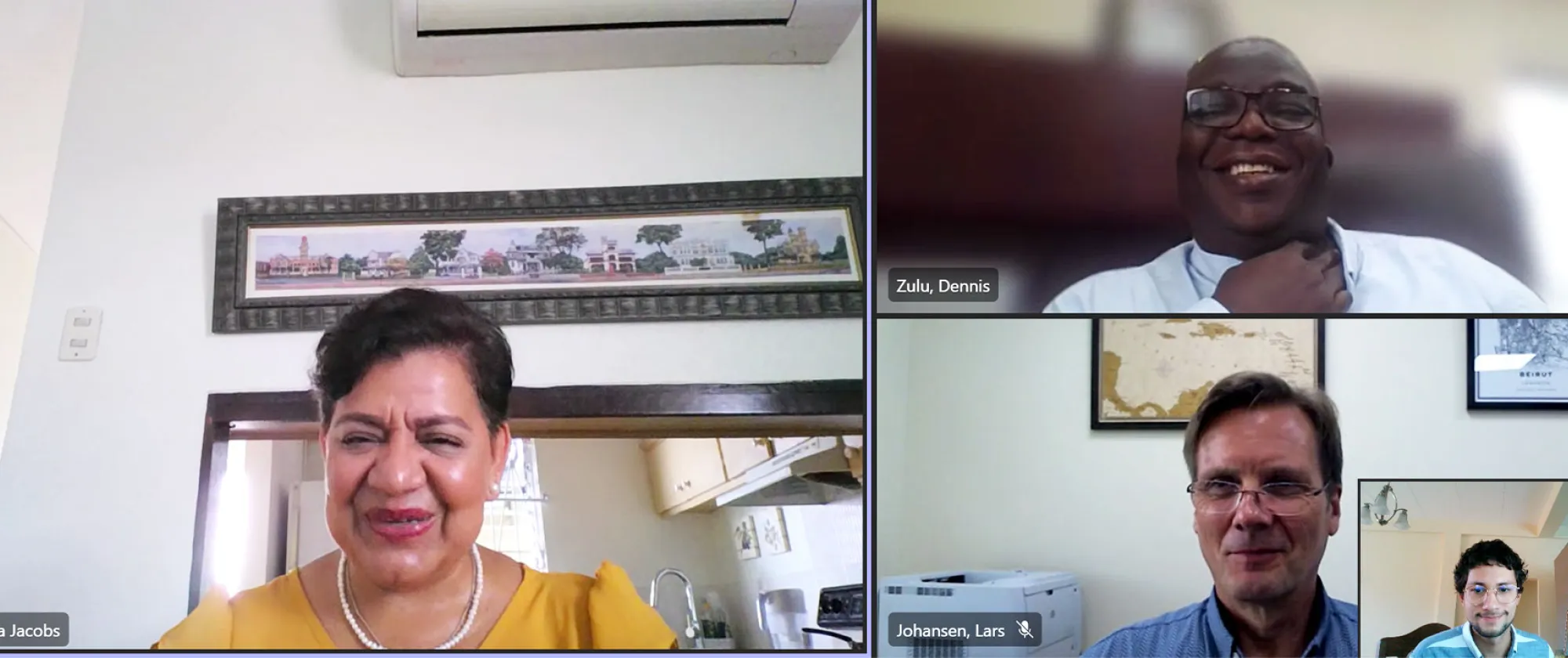 Group of people attending a virtual meeting