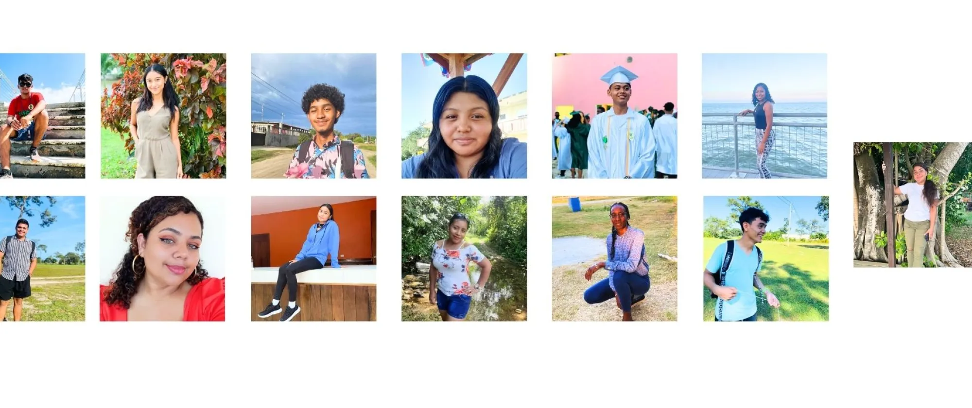 Photo collage of the students that participated in ILO My Green Enterprise course in Belize