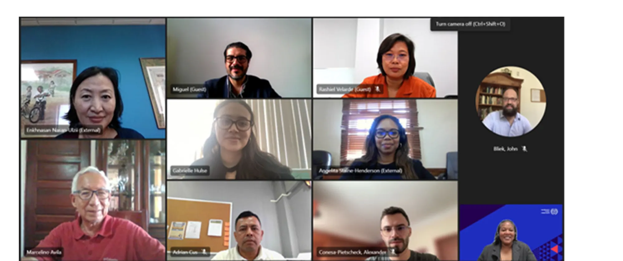 Photo of zoom meeting screen with participants