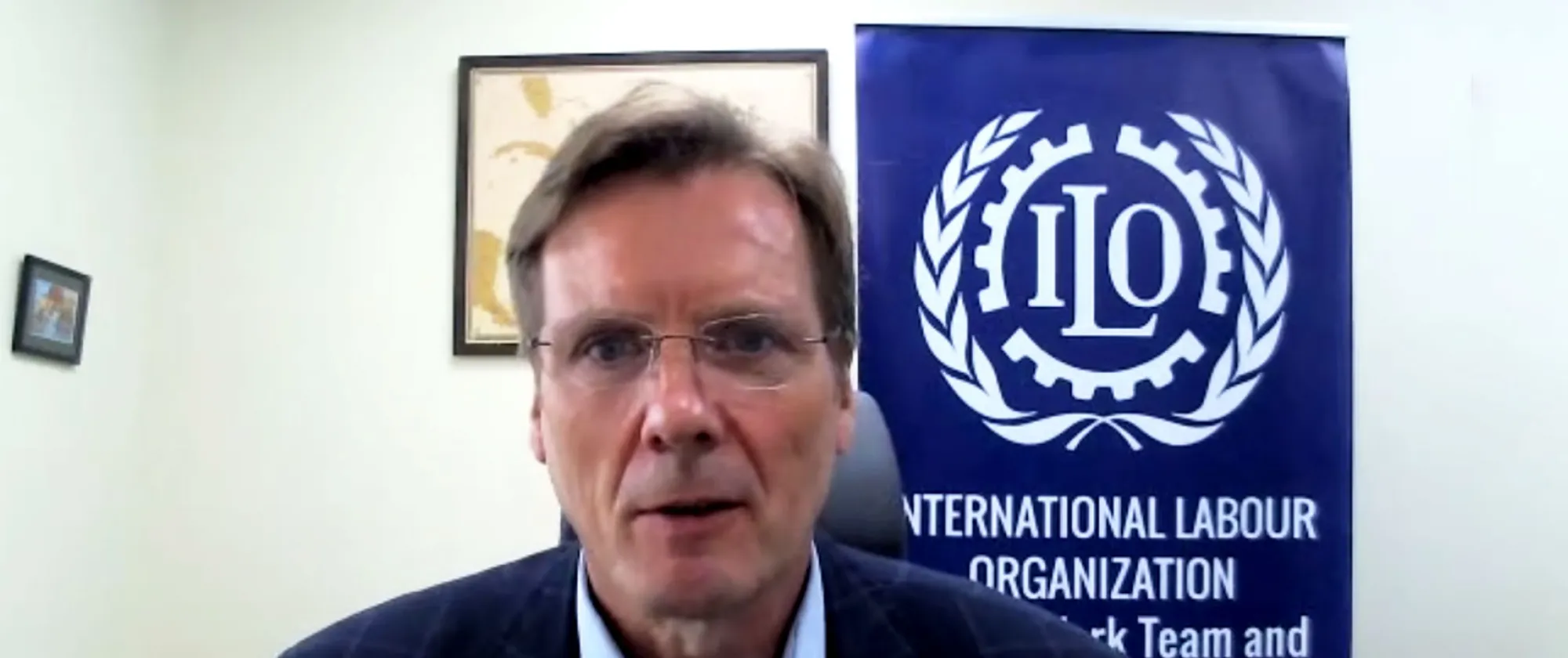 Lars Johnson speaking at a virtual meeting