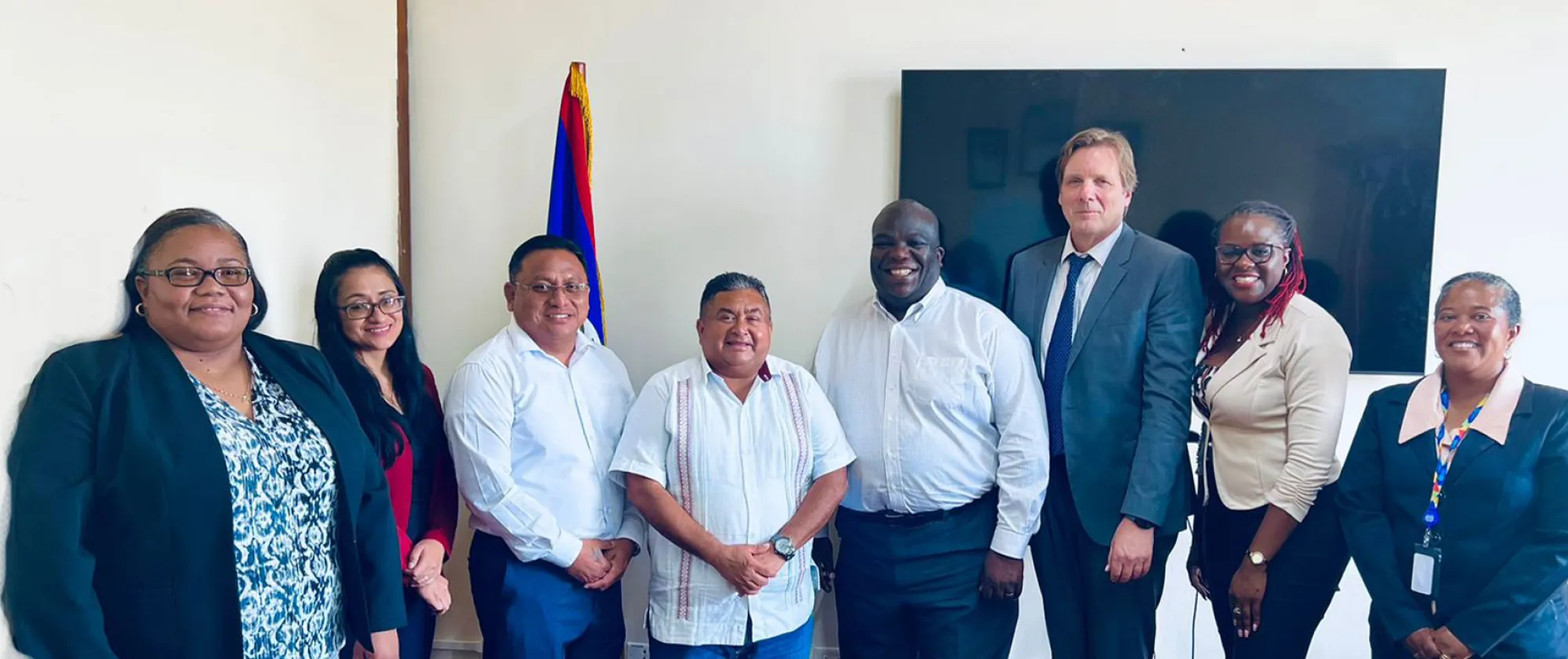 Group photo ILO Team with Hon Oscar Requena, Minister of Labour and ministry officials in Belize