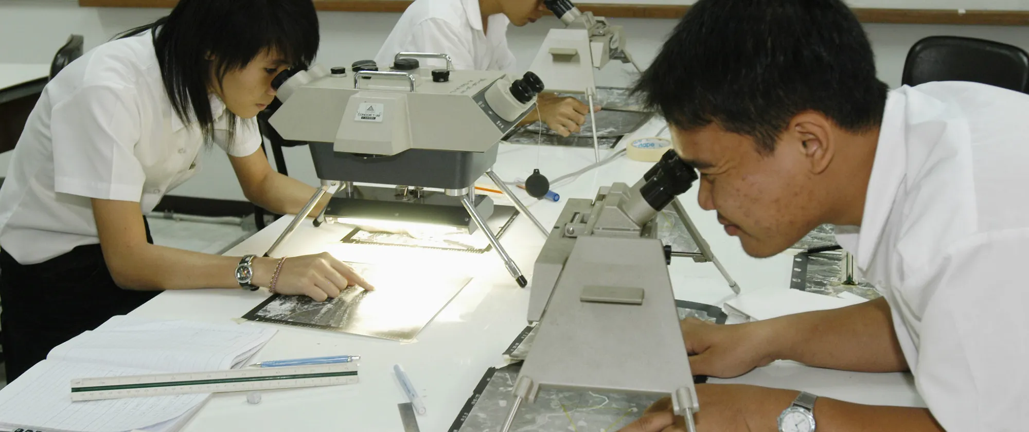 Group of students working at Dusit Vocational and Technical College. Bangkok. Thailand.