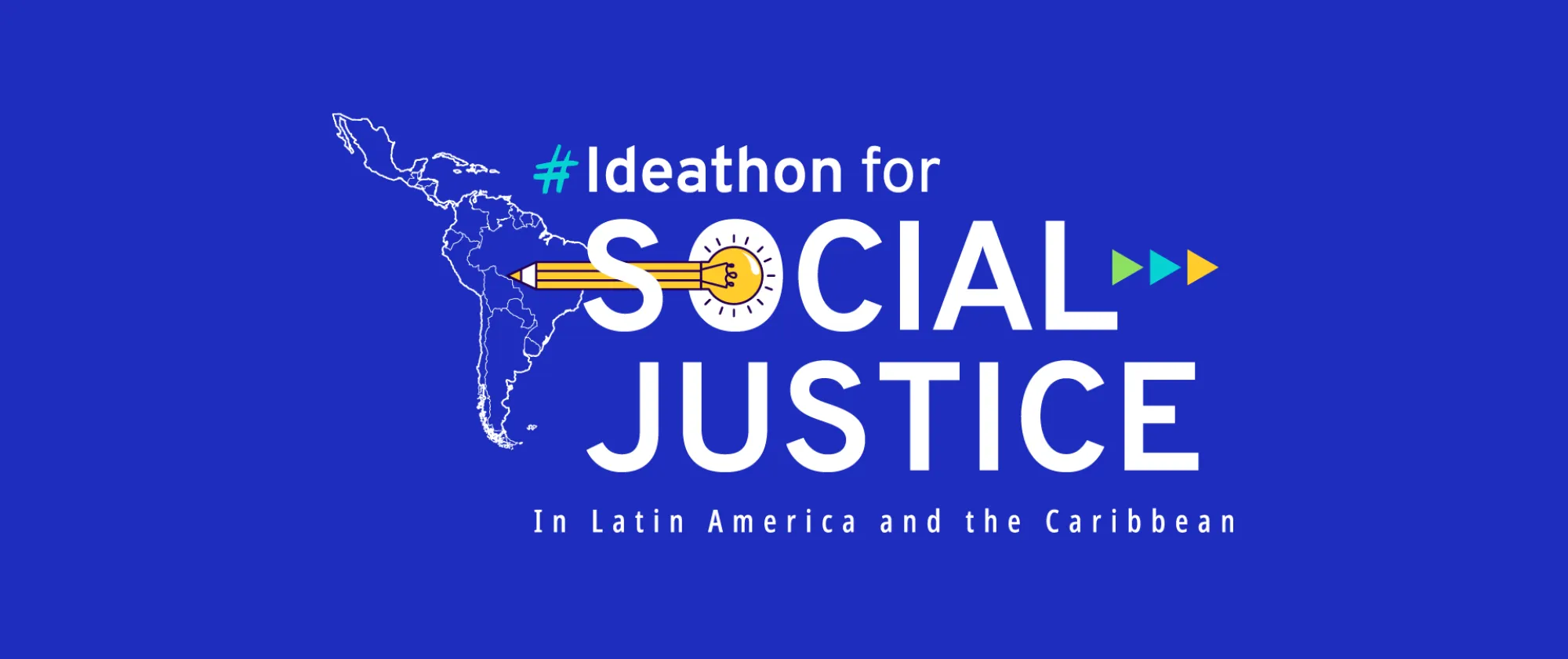 The official logo of the Social Justice Ideathon featuring the sketch map of Latin America and the Caribbean