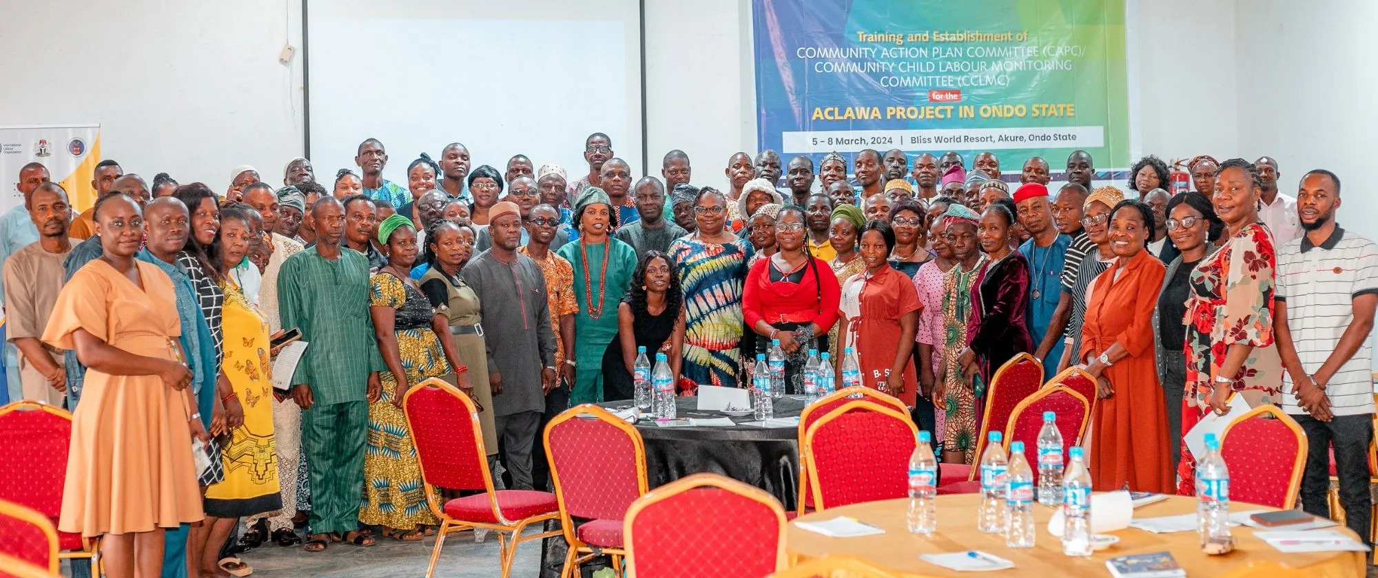 Members of Child Labour Monitoring Committee with ILO staff