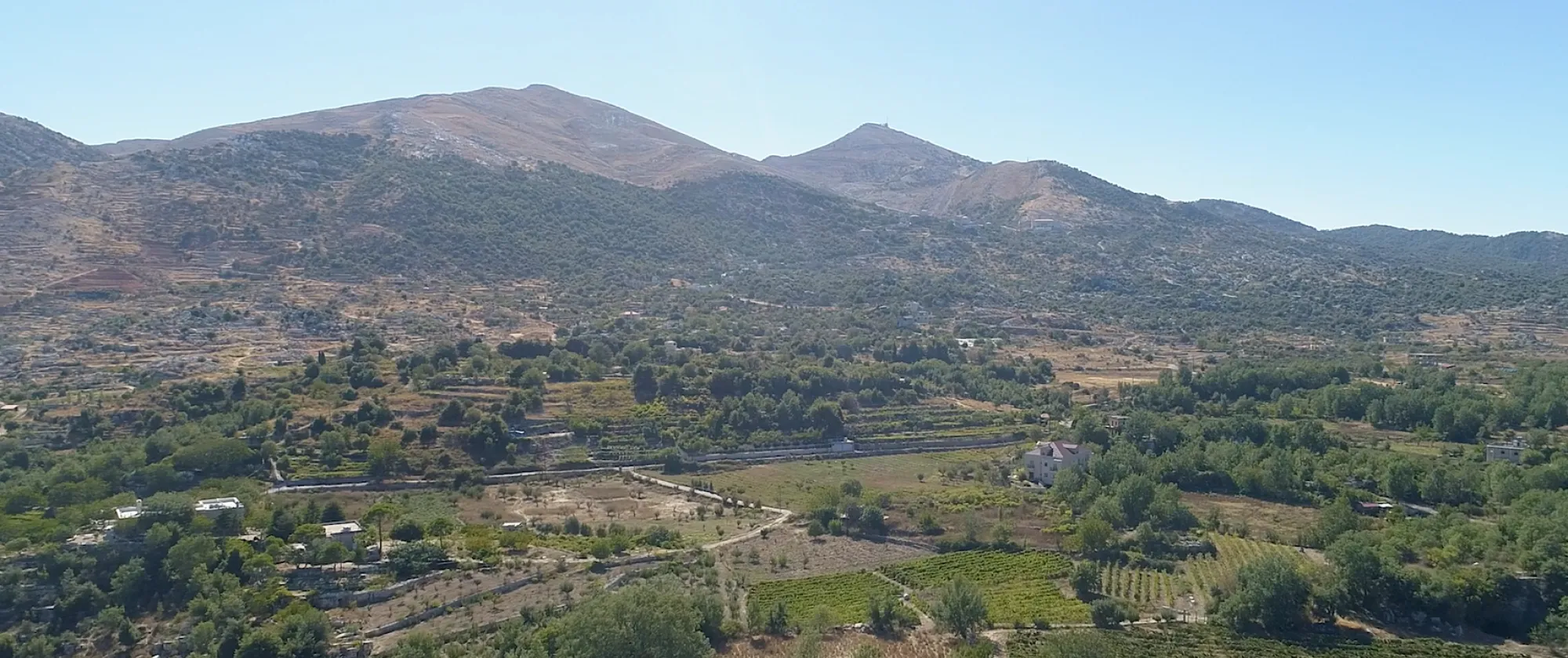 A landscape image of Kherbet Anafar where the ILO Green project was implemented in Lebanon