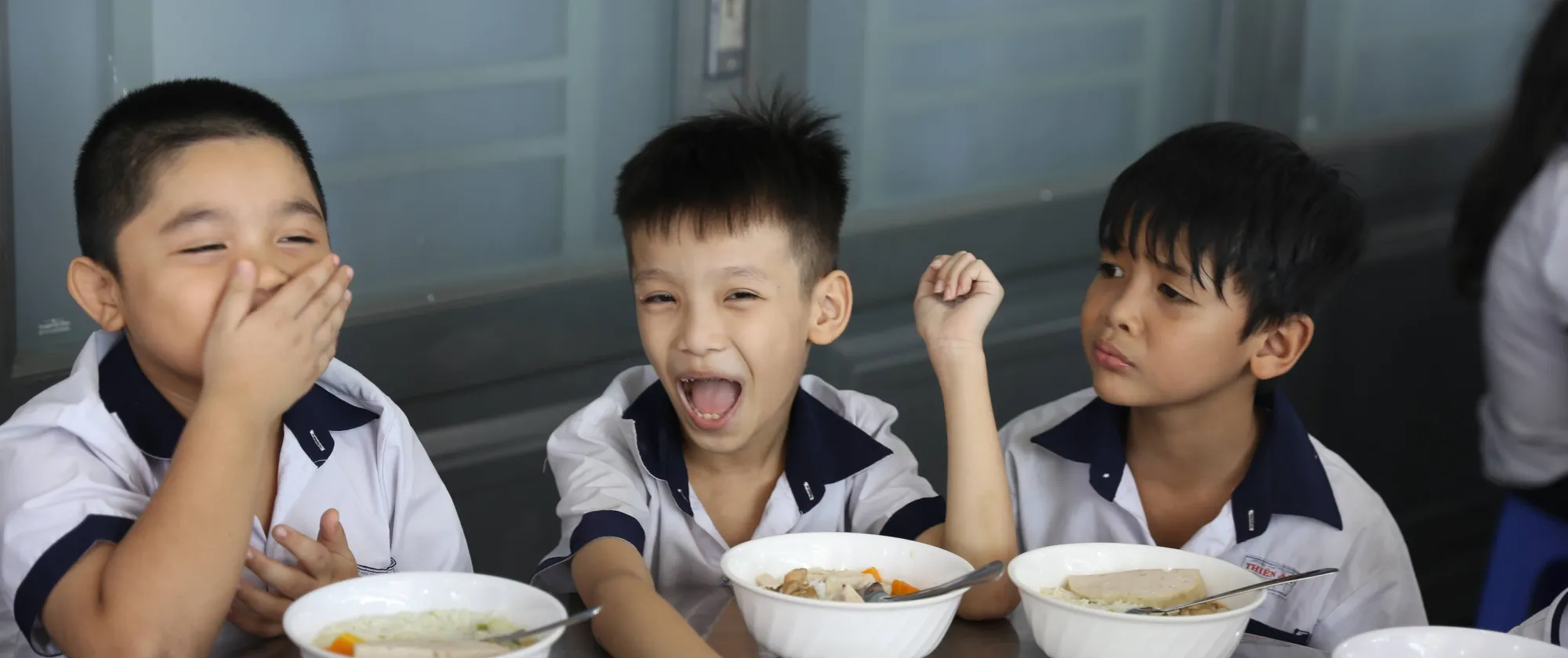 With nutritious meals, the children can stay in school for a full day, rather than leaving to work in the afternoons as before. 