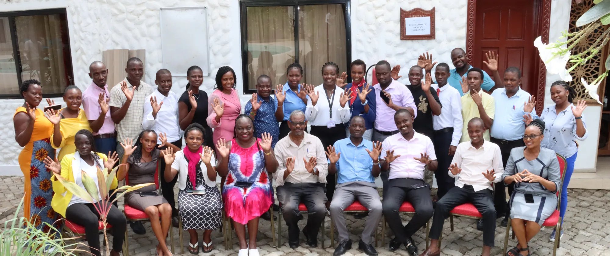 Group photos of tea and textile participants