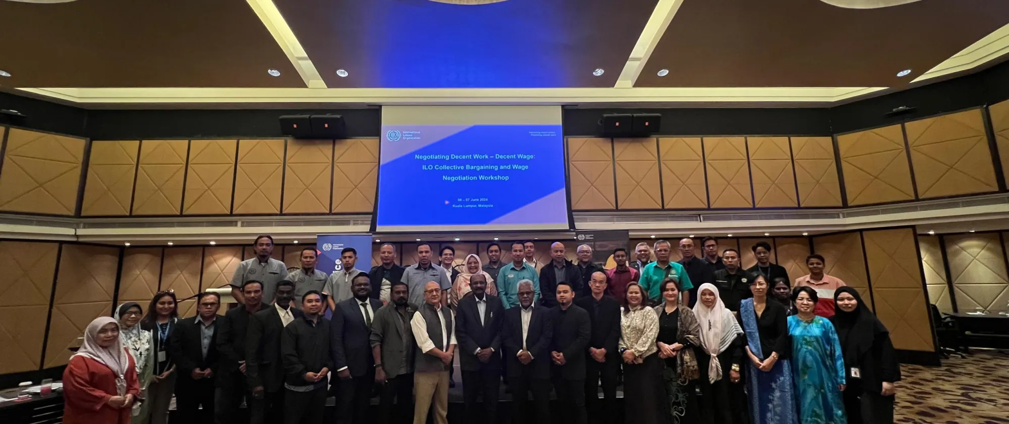 Group photo of trade unions' representatives in Malaysia. 