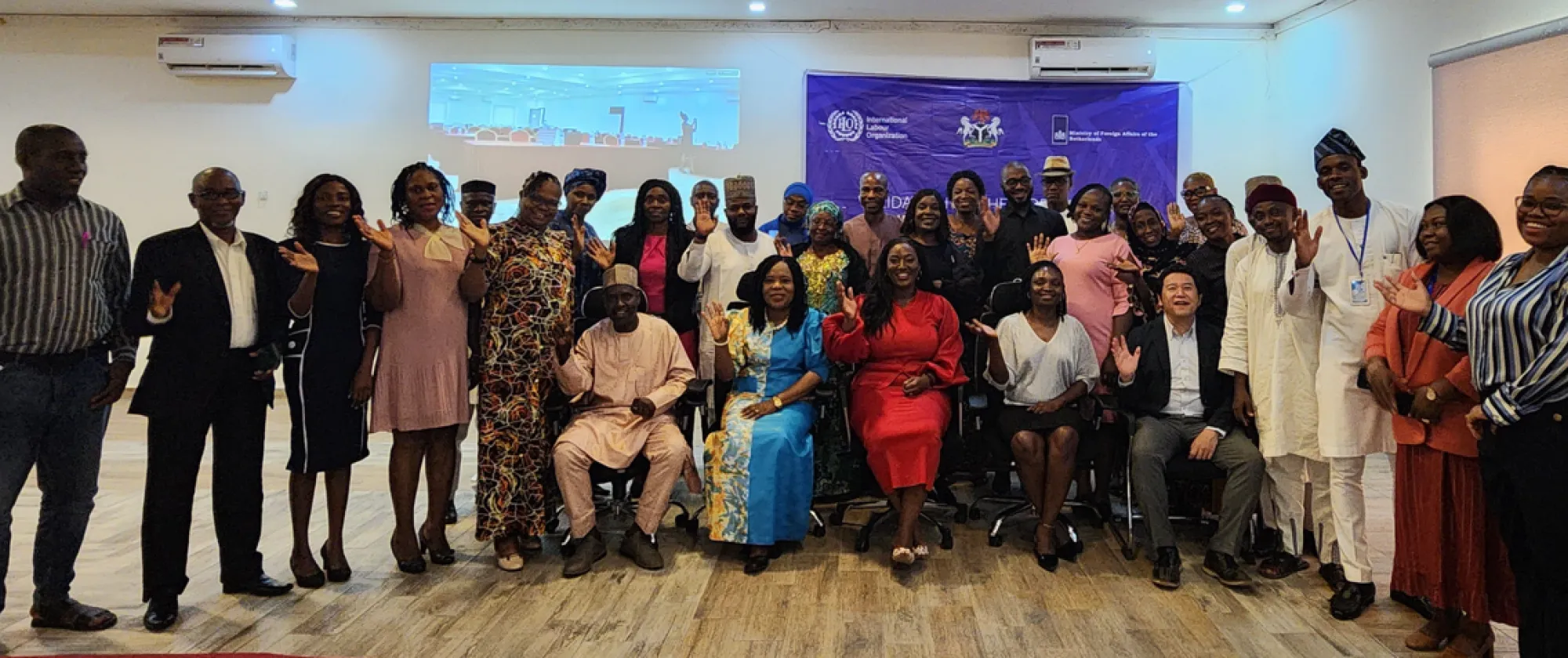 Participants pose for a group picture