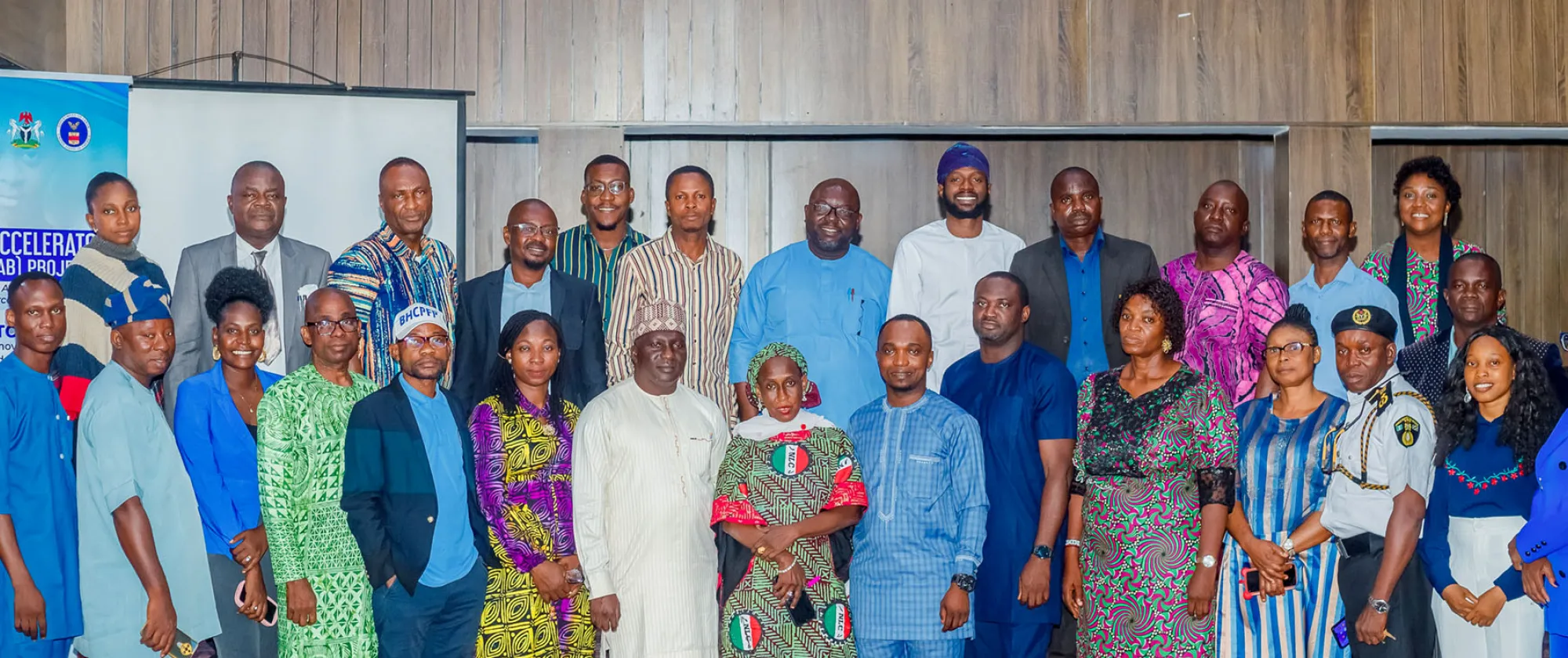 Members of the Ondo State technical working group on social protection stand for a group photo