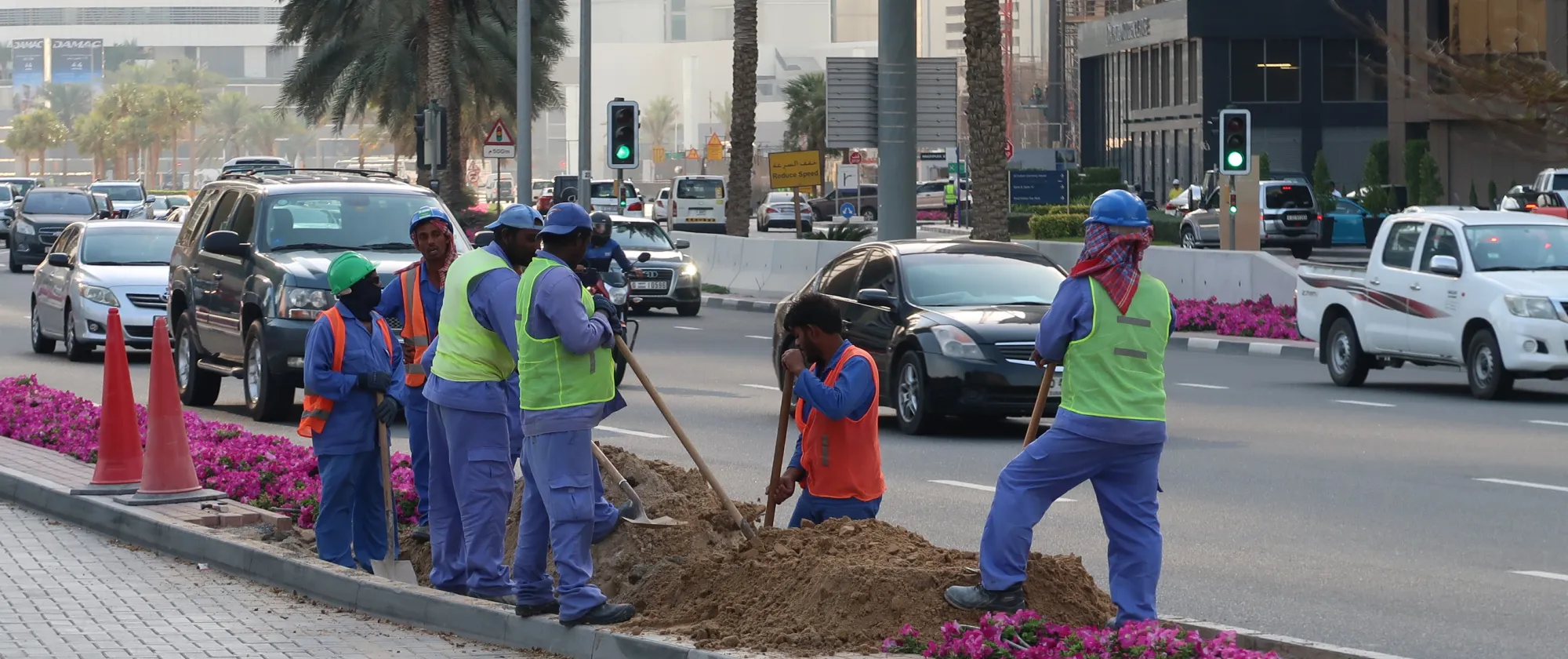 Migrant workers in Dubai, UAE