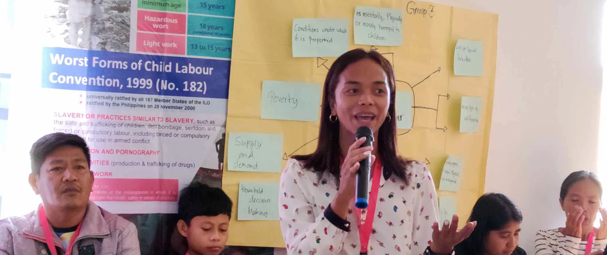 youth leader during a training on child labour