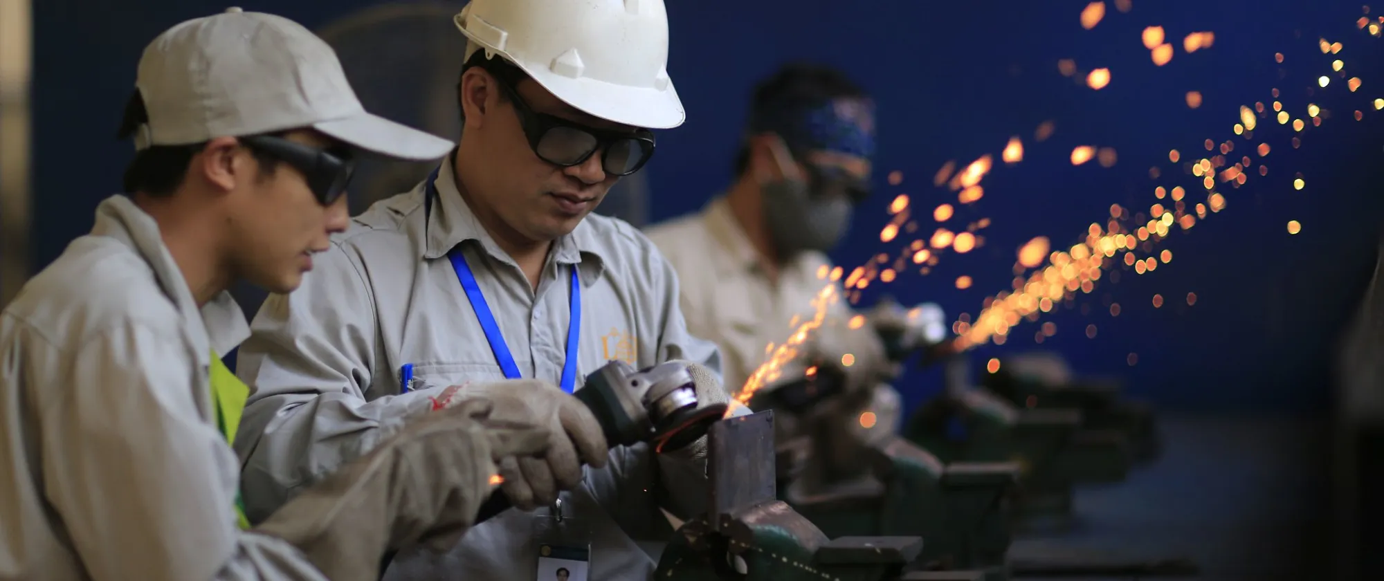 Workers learn skills at a recruitment and training centre before going to work in Japan