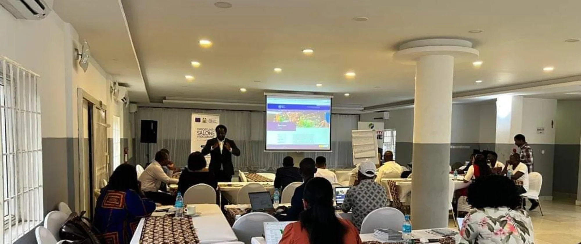 A Session during the training on Writing skills and storytelling organized by the Opportunity Salone Project in Freetown