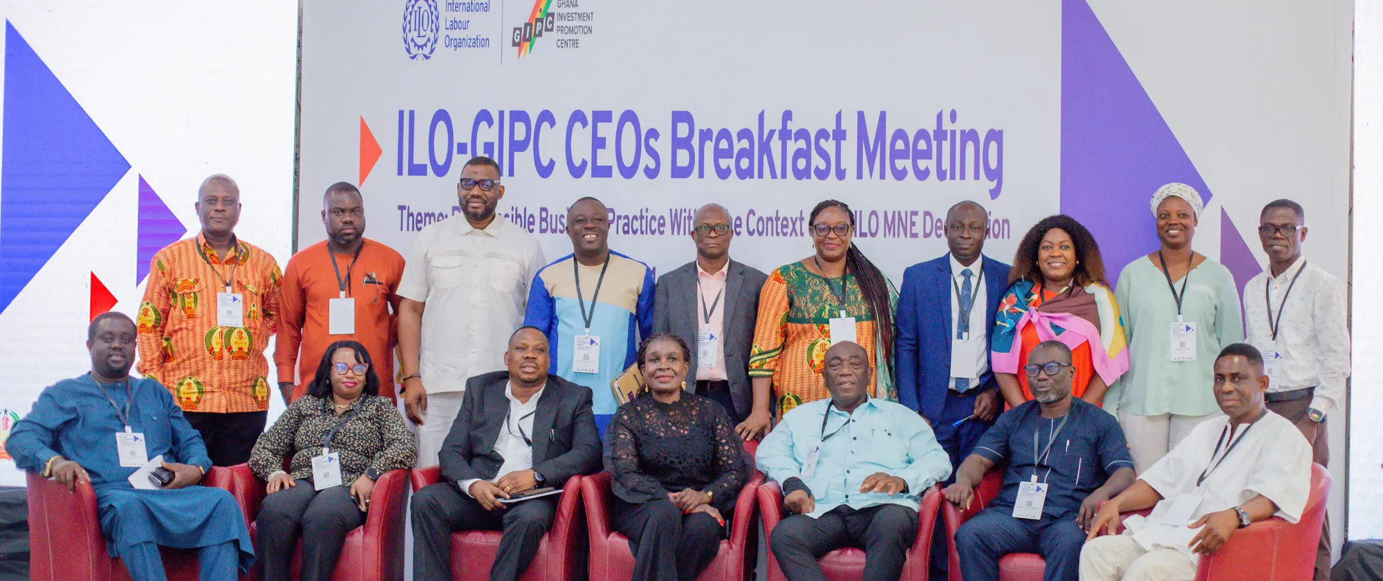 Some stakeholders who attended the Breakfast meeting organized by the Ghana Investment Promotion Centre (GIPC) and ILO