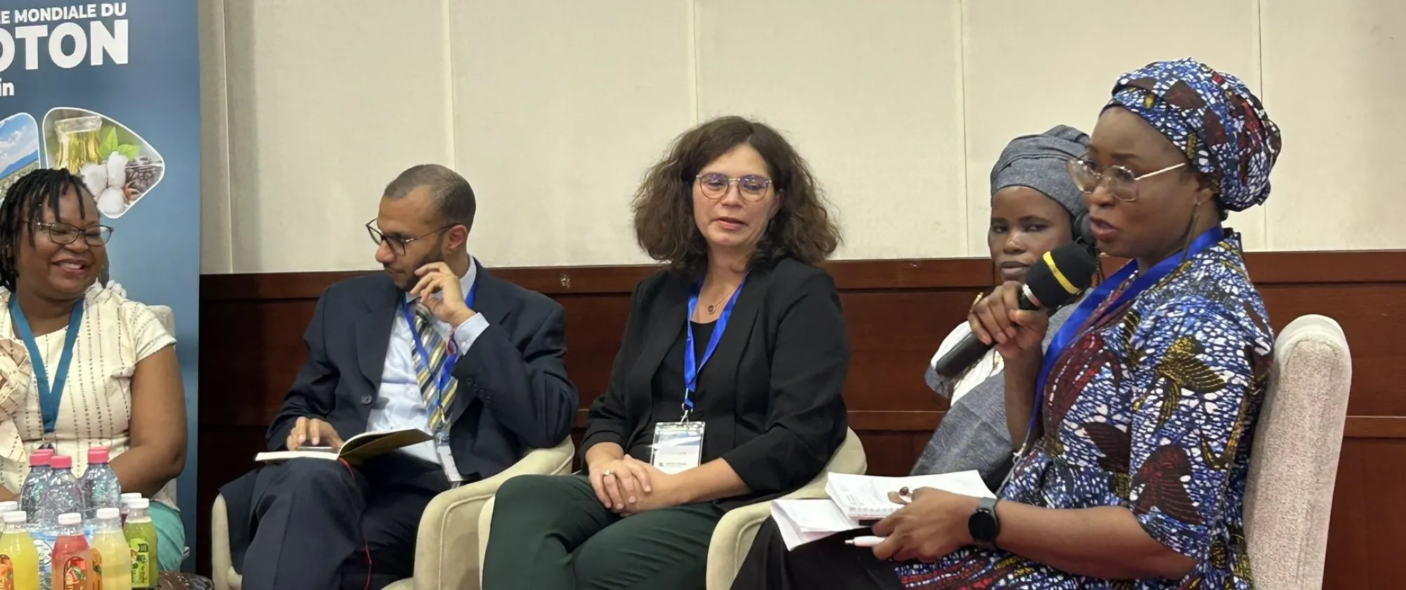 Coumba Diop, Directrice du Bureau pays de l'OIT-Abidjan à la tribune de la Journée mondiale du coton, le 7 octobre 2024