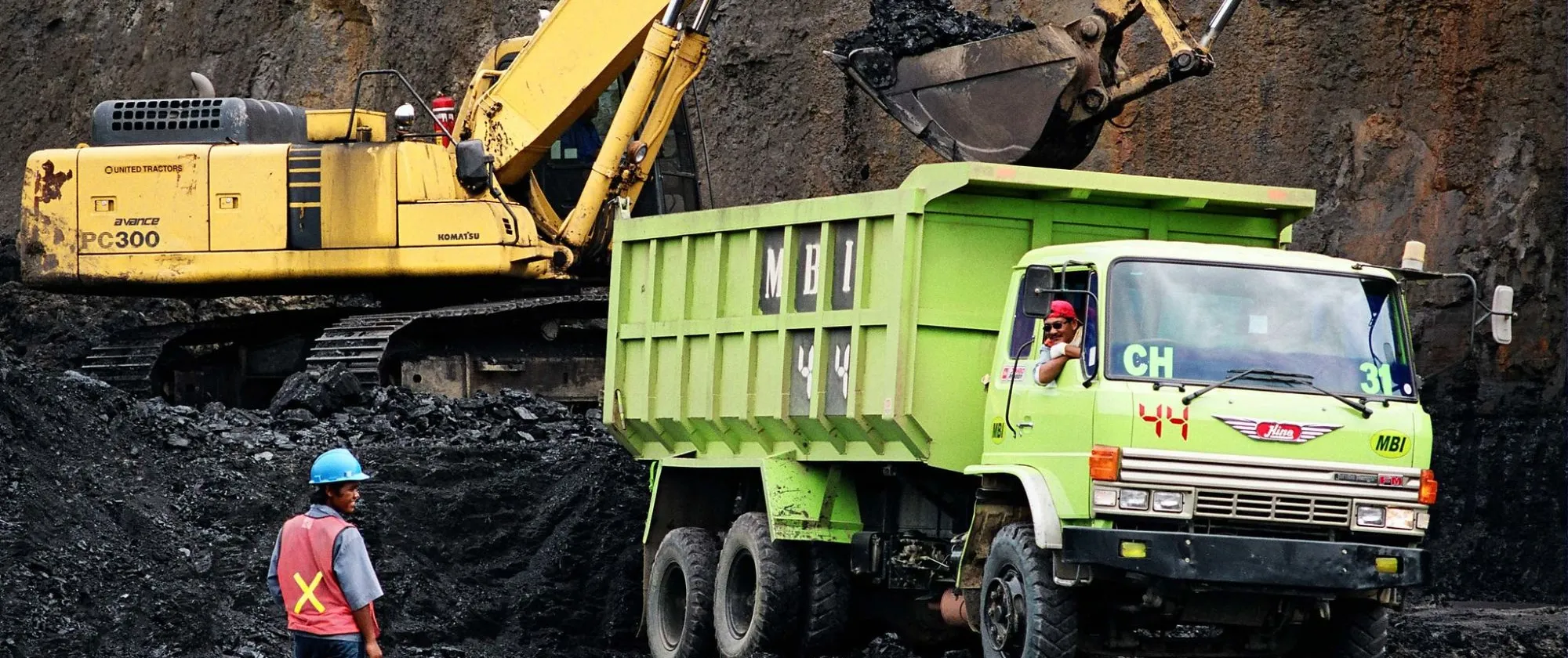 Heavy state of the art machinery is being used in the exploitation of the PT. Mulia Harapan Utama coal mine in East Kalimantan, Indonesia.