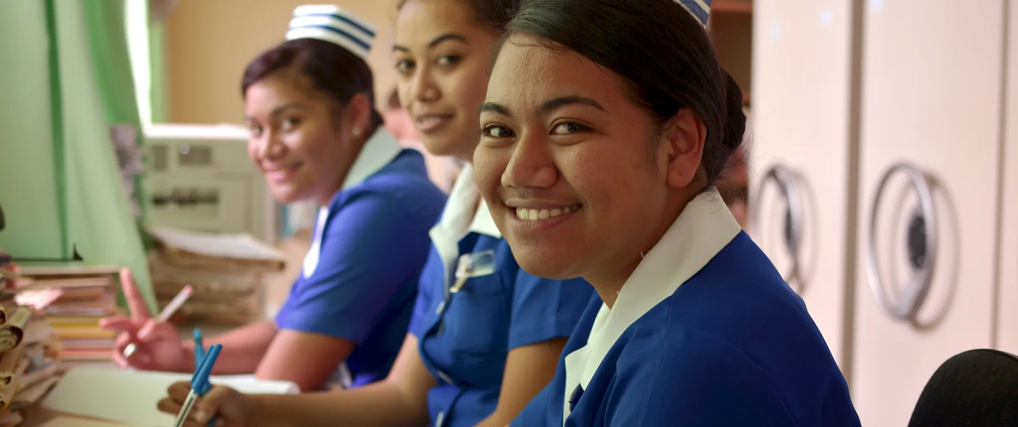 Nursing staff at Tonga's largest hospital, Vaiola Hospital. 