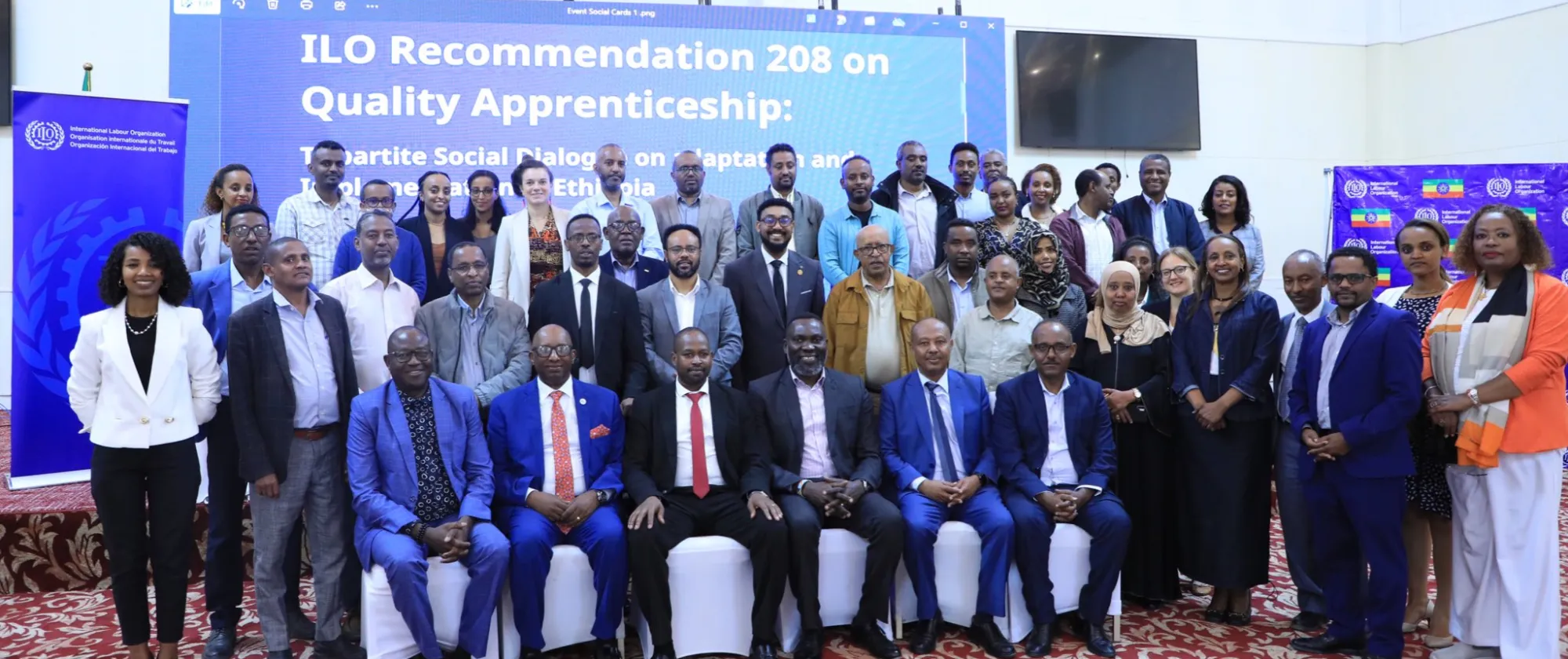 ILO Tripartite partners in Ethiopia in a agroup photo