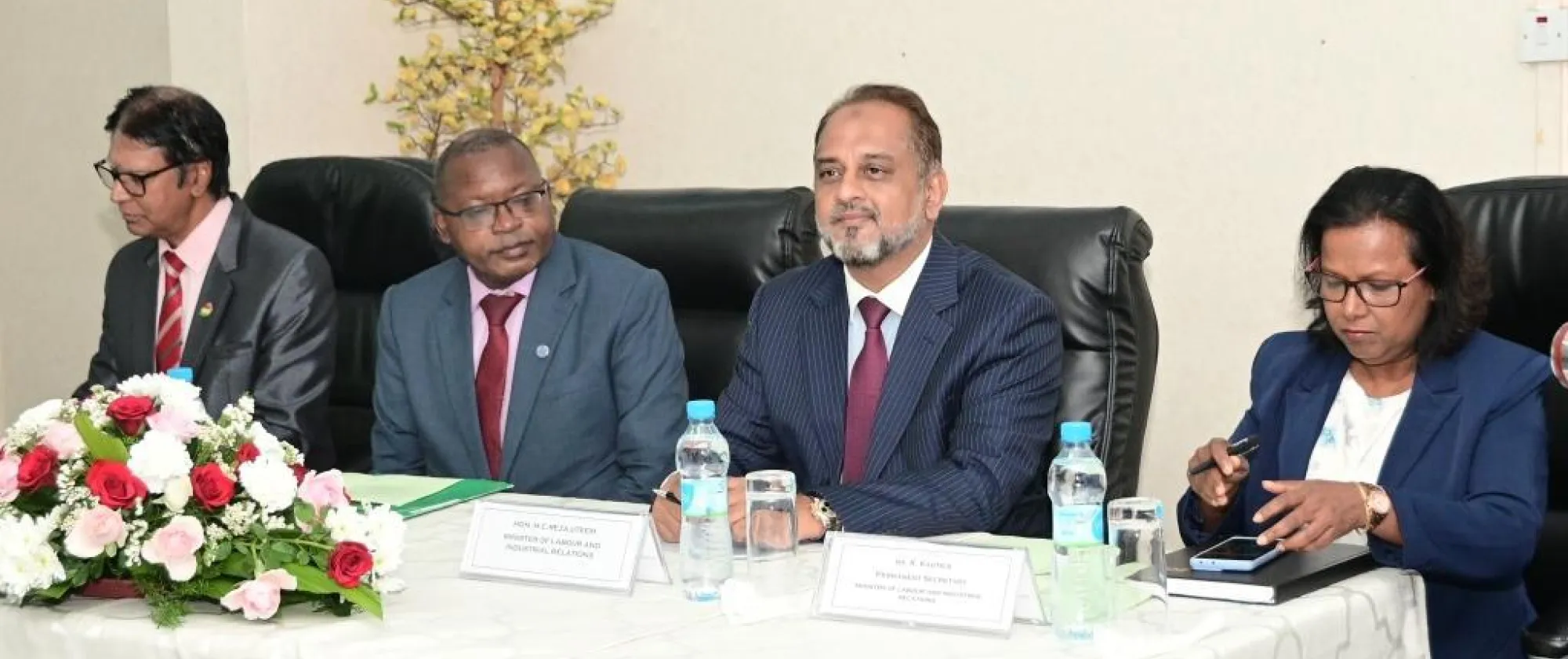 Officials at the opening ceremony of the capacity-building workshop for employment counsellors in Mauritius.